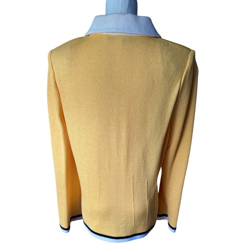 St John Collection Knit Sweater Jacket 14 Yellow Santana Zip - Picture 7 of 7